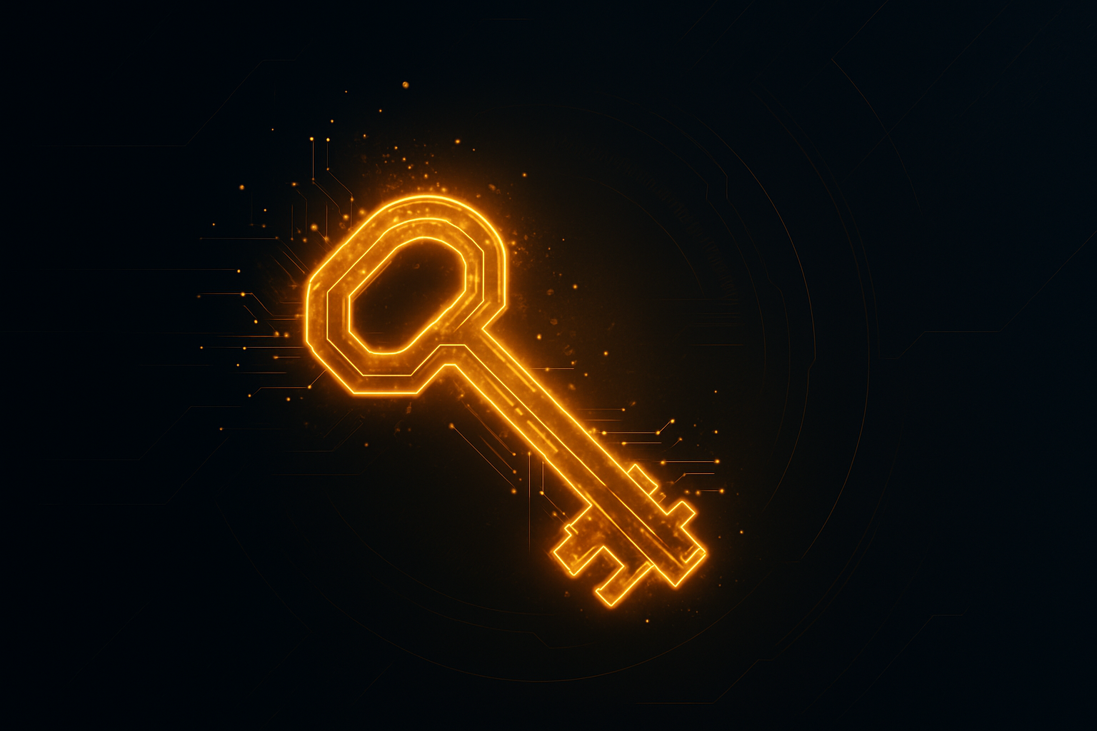Abstract golden digital key